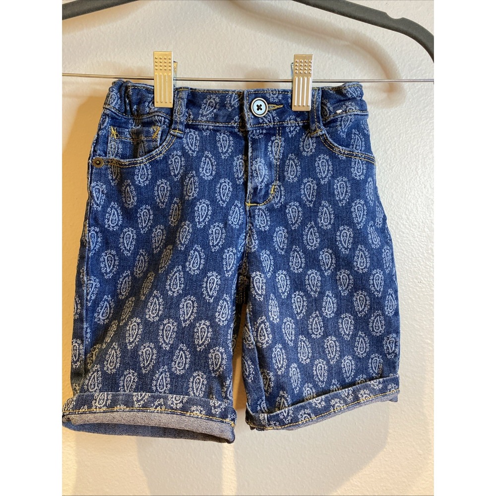 Gymboree Girls Blue‎ Denim Bermuda Short Size 6 2017 Tag Paisley